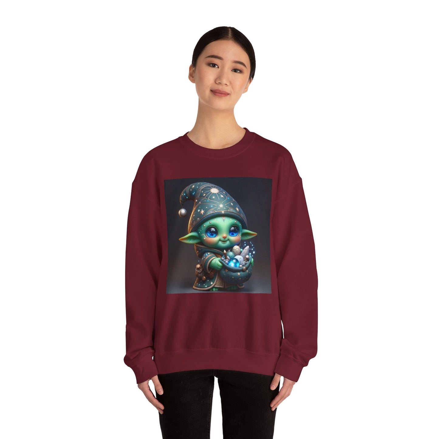 Sweatshirt | Unisex | Bisiklet Yaka | Kalın Karışım | Kozmik Fantezi | Goblin Sihirbazı