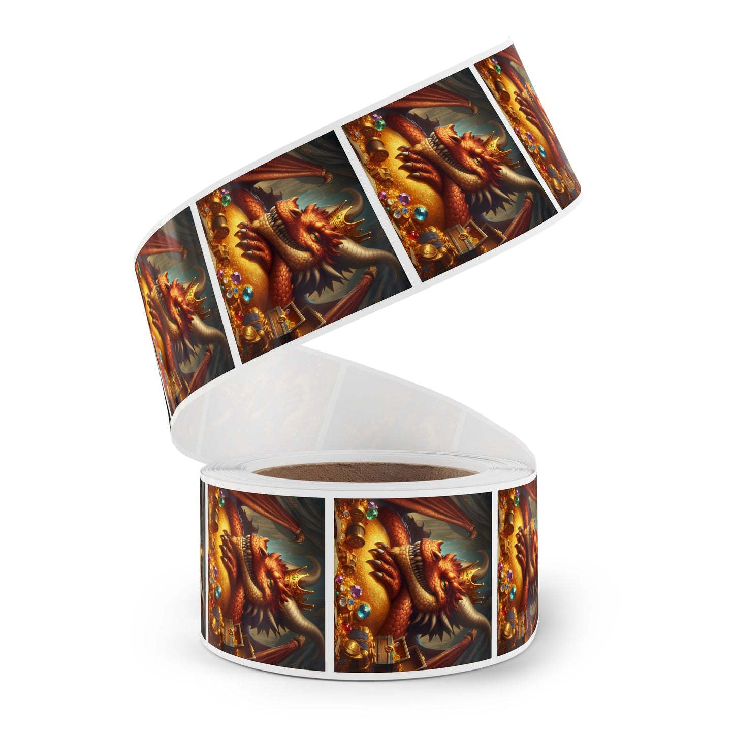 Rotolo di etichette adesive | Quadrato | Mitologia Norrena | Fafnir | Drago