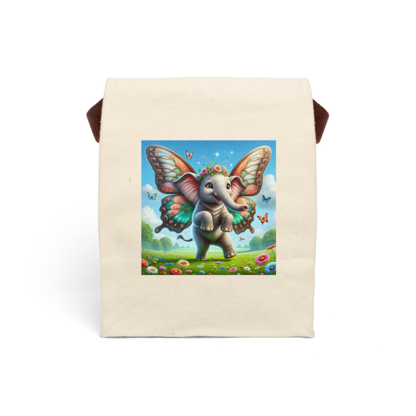 Lunchtasche | Canvas | Mit Gurt | Magische Fabelwelt | Airavata-Elefant