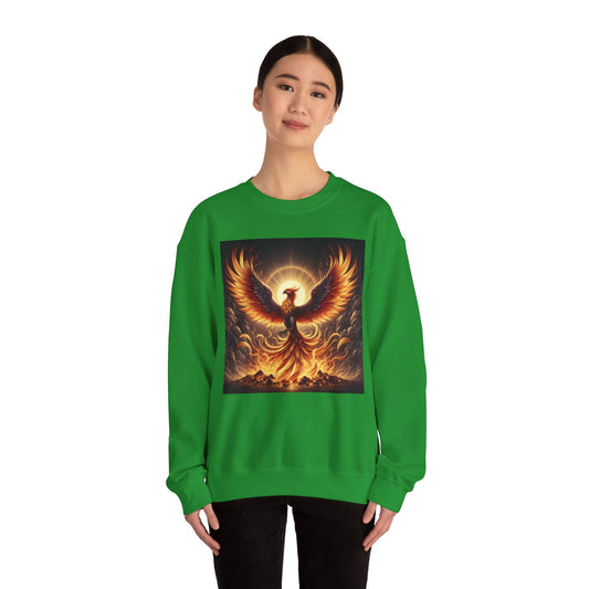 Sweatshirt | Unisex | Bisiklet Yaka | Kalın Karışım | Mitolojik Fantezi | Anka Kuşu