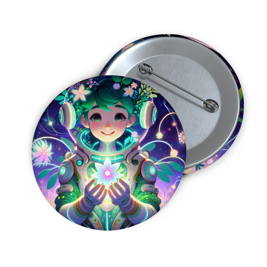 Button | Speldbutton | Met speld | Technofantasie | Cybernatuur | Groen Wezen