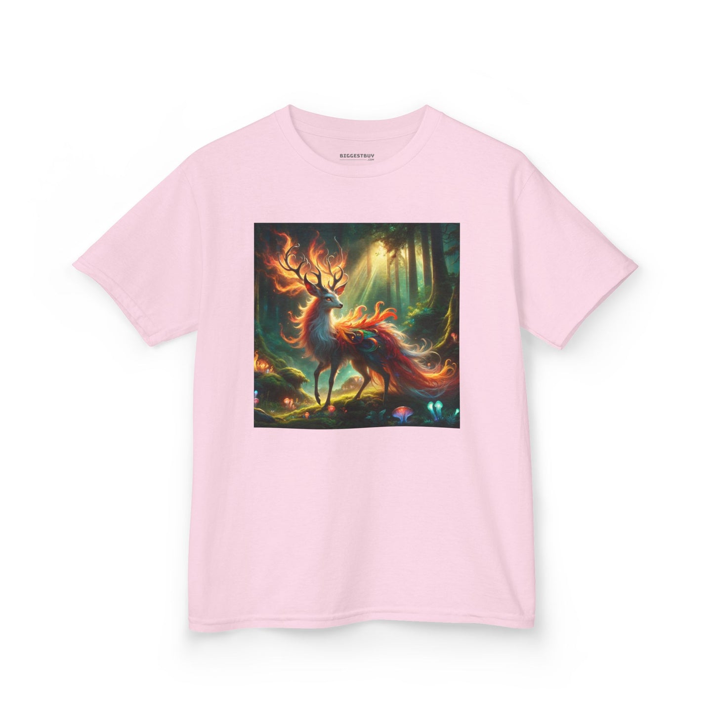 T-Shirt | Koszulka dziecięca | Ciężka bawełna | Mistyczna fantazja | Ognisty jeleń