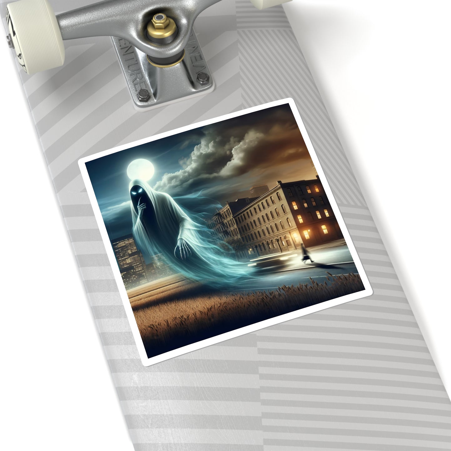 Sticker | Vierkant | Stadsspook | Paranormale Entiteit | Geest