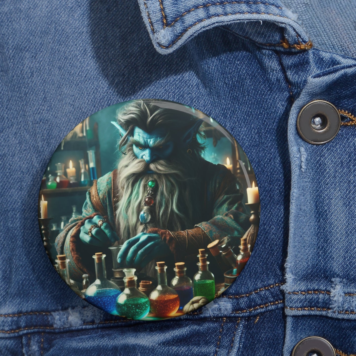 Spilla | Spilla da balia | Con spilla sul retro | Alchimia Mistica | Djinn Blu