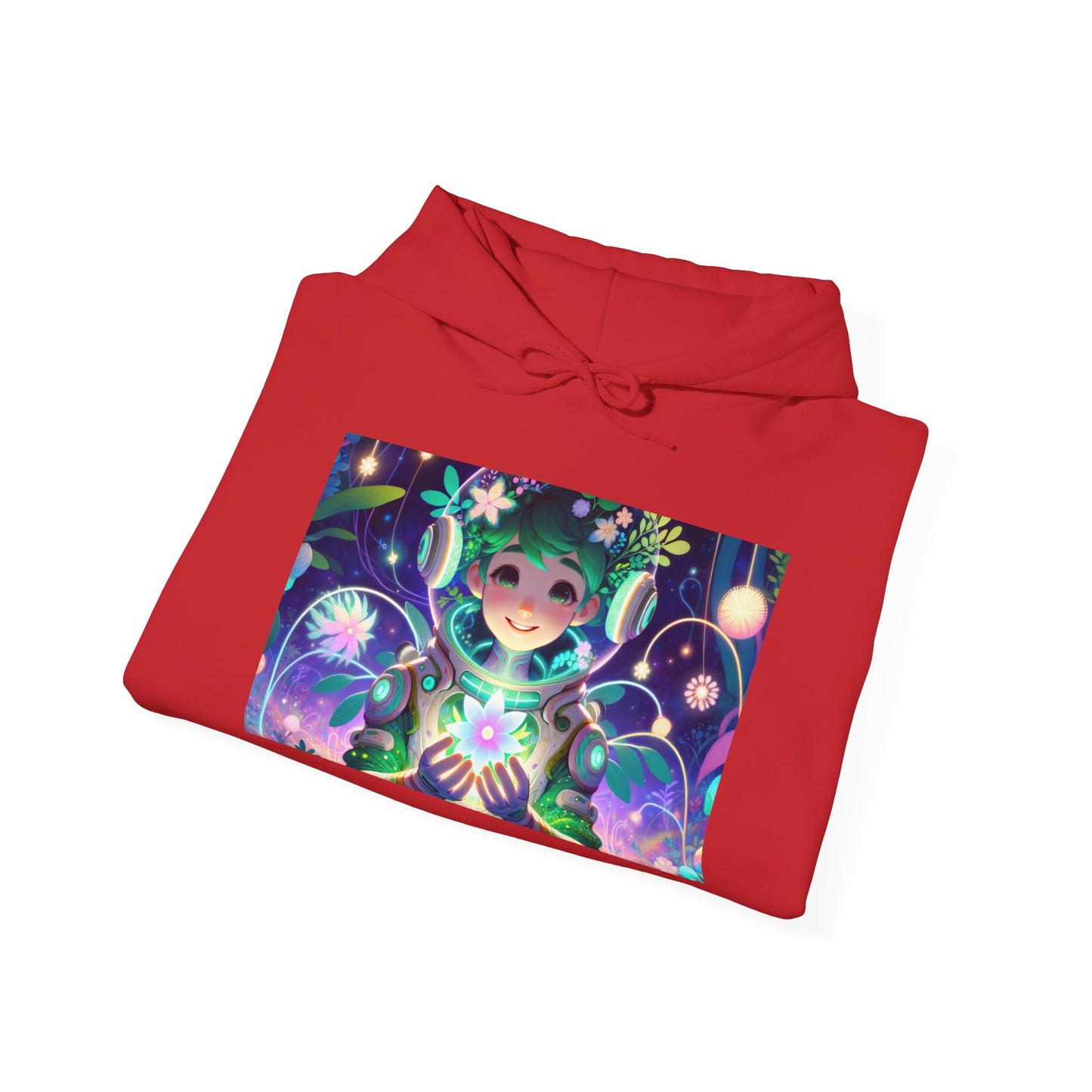 Hoodie | Unisex | Sweatshirt met capuchon | Zware kwaliteit | Technofantasie | Cybernatuur | Groen Wezen