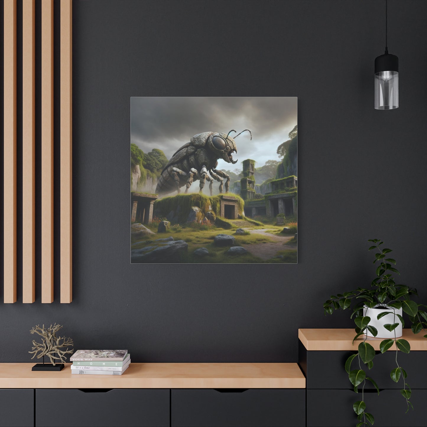 Холст | Матовый | Биопанк | Жук-колосс | Зеленый