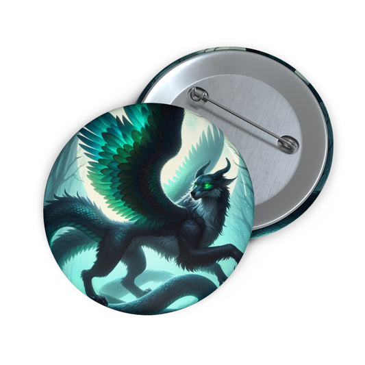 بٹن | پن بٹن | پن بیک | اساطیری فینٹسی | ڈریگن | ریشمی پر