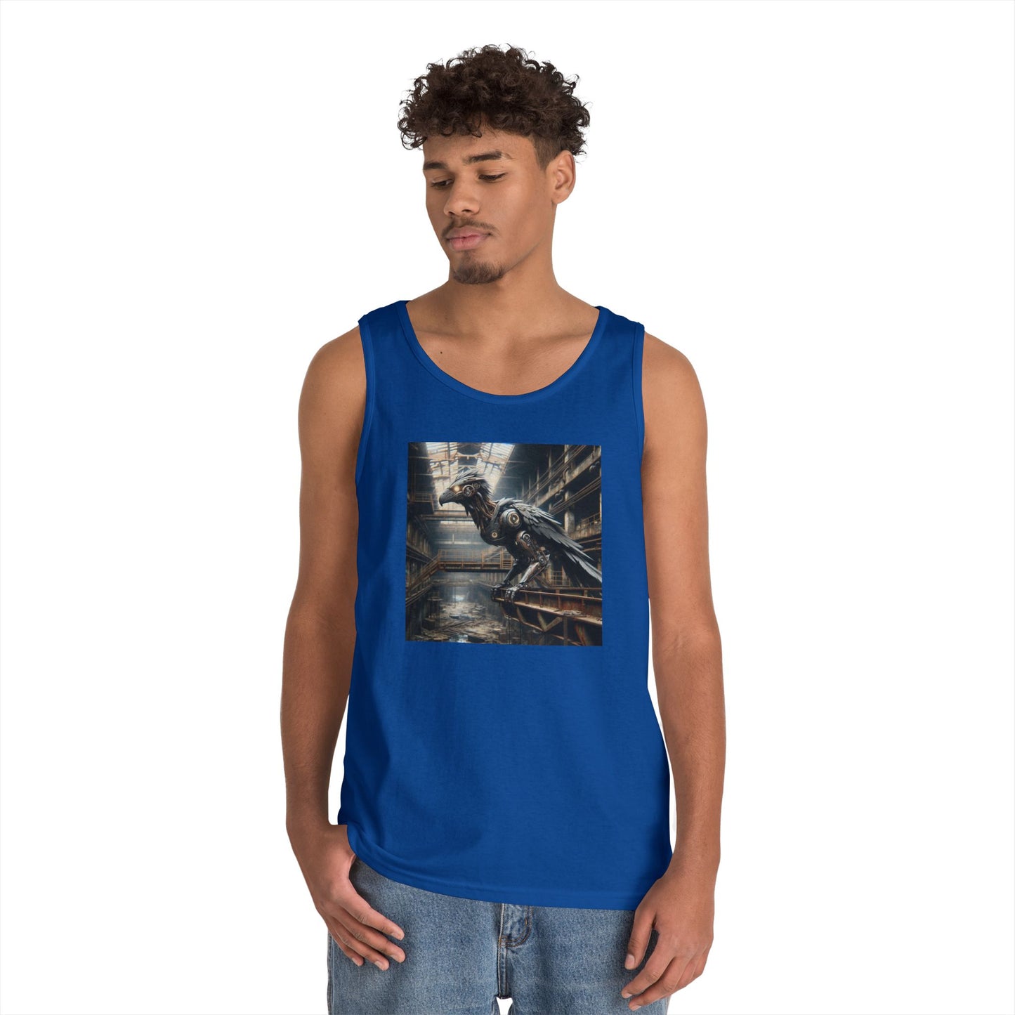 Camiseta de tirantes | Unisex | Algodón grueso | Steampunk Distópico | Cuervo Mecánico