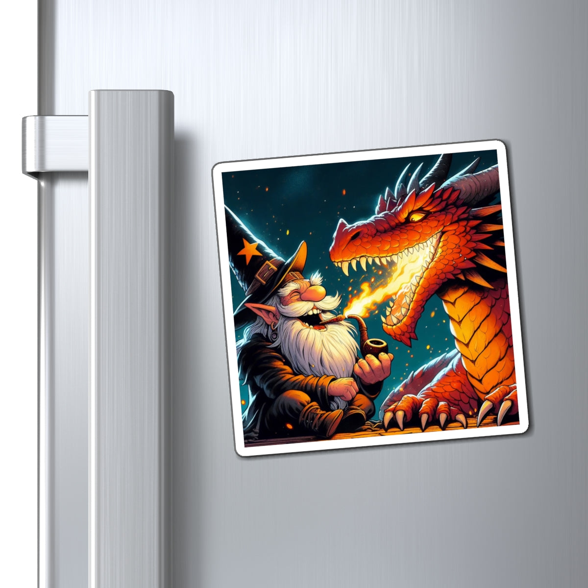 Magneet | Vinyl | Epische Fantasie | Tovenaar vs Draak