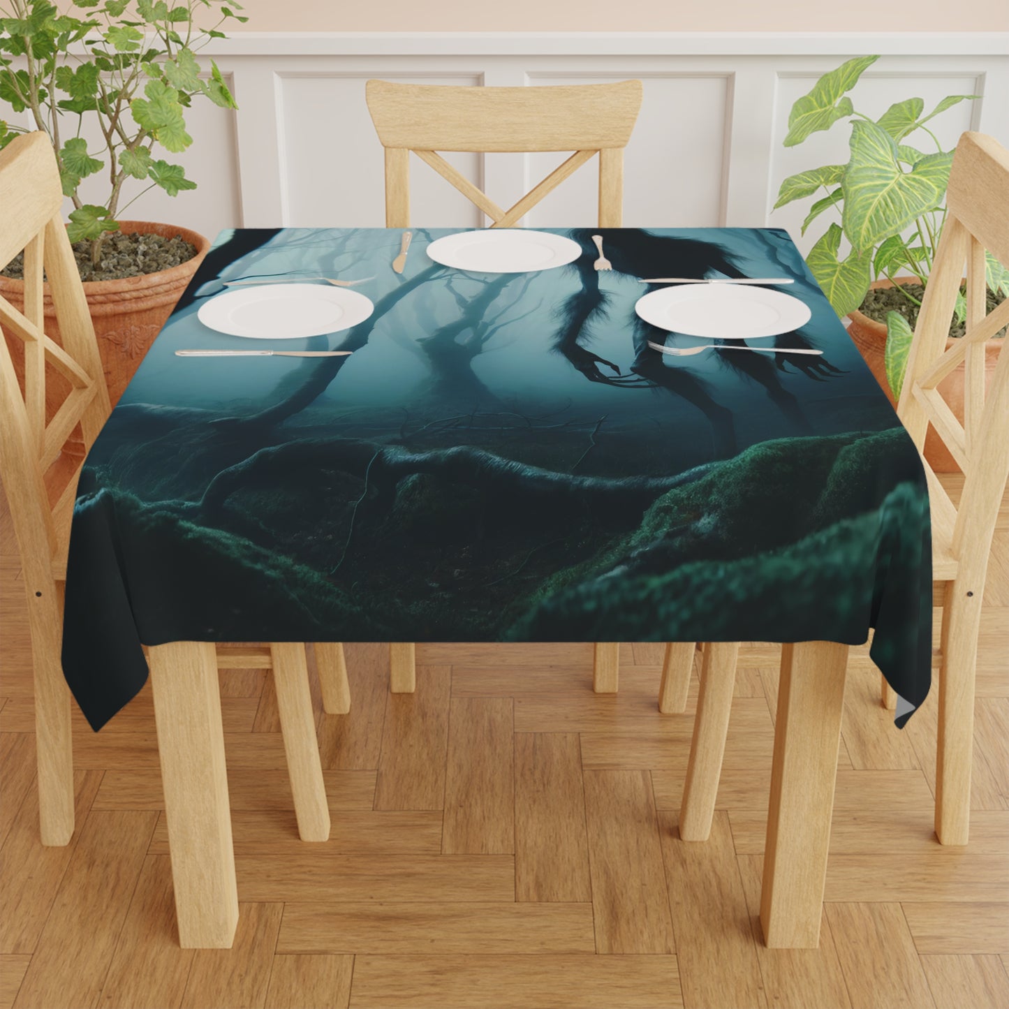 مفرش مائدة | رعب الغابة | كائن الضباب | شبح