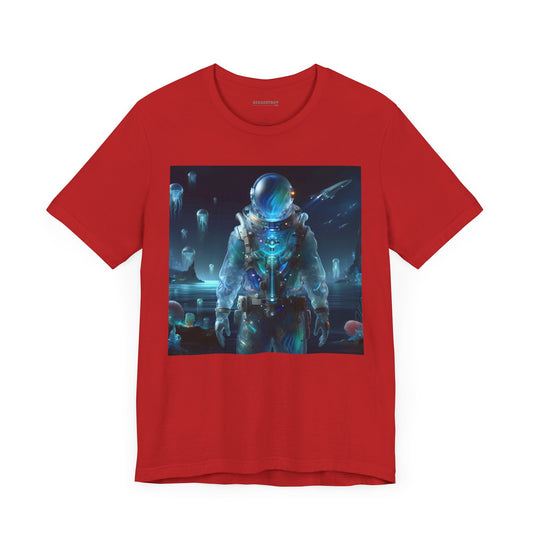 T-Shirt | Unisex | Jersey-T-Shirt | Kurzarm | Weltraum-Biolumineszenz | Astronaut