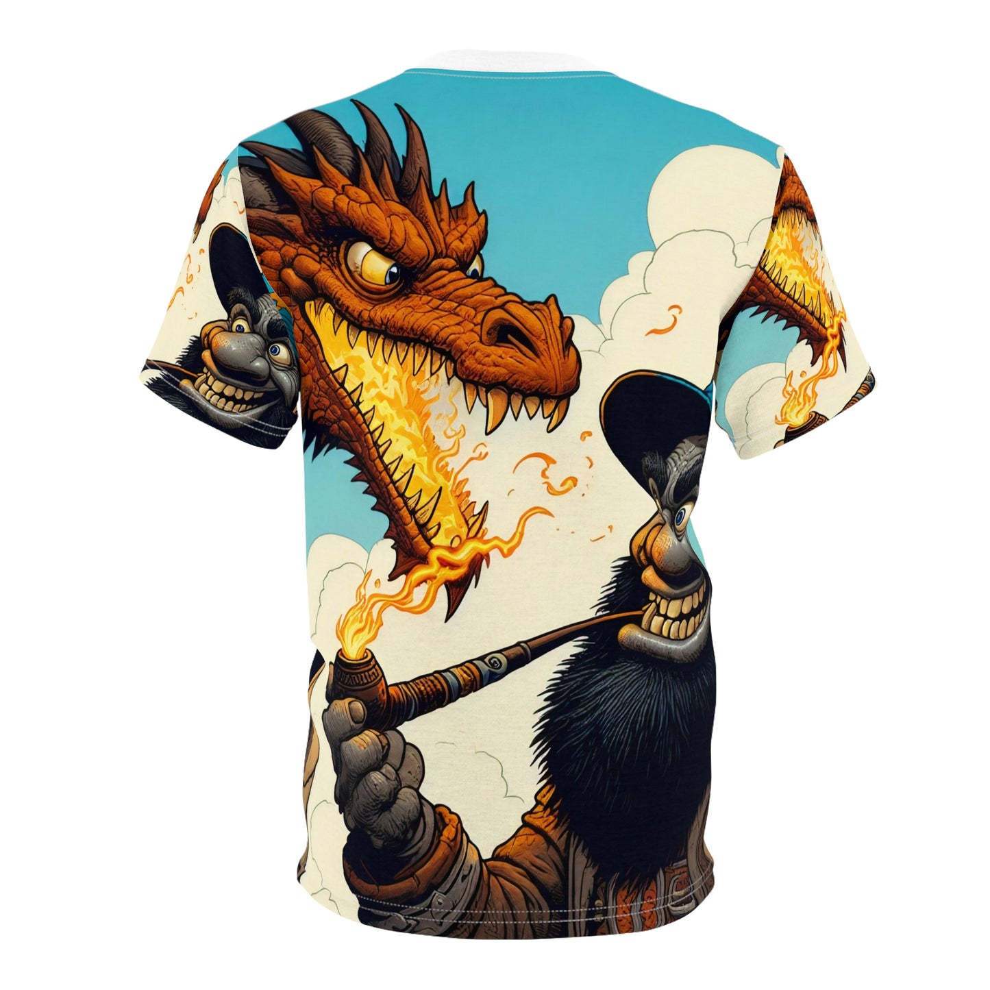 T-Shirt | Nadruk na całej powierzchni | T-shirt unisex | Heroiczne fantasy | Smok i czarodziej