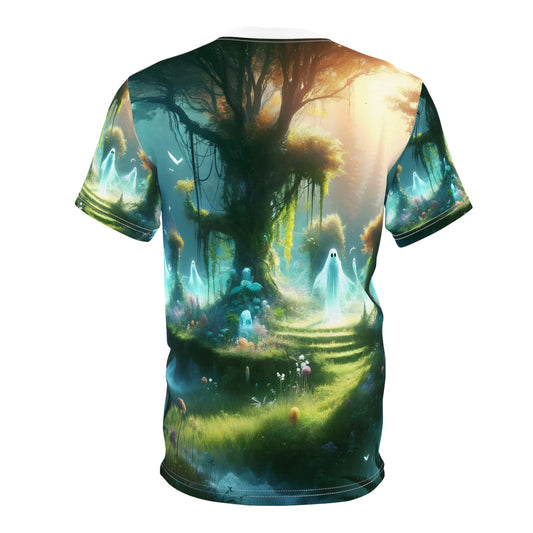 تي شيرت | طباعة شاملة | تي شيرت للجنسين | غابة سحرية | موطن الإيجنس فاتوس | شجرة الحياة