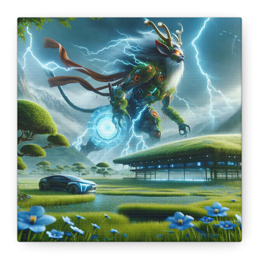 Canvas | Matte | Techno-Fantasy | Electric Kirin
