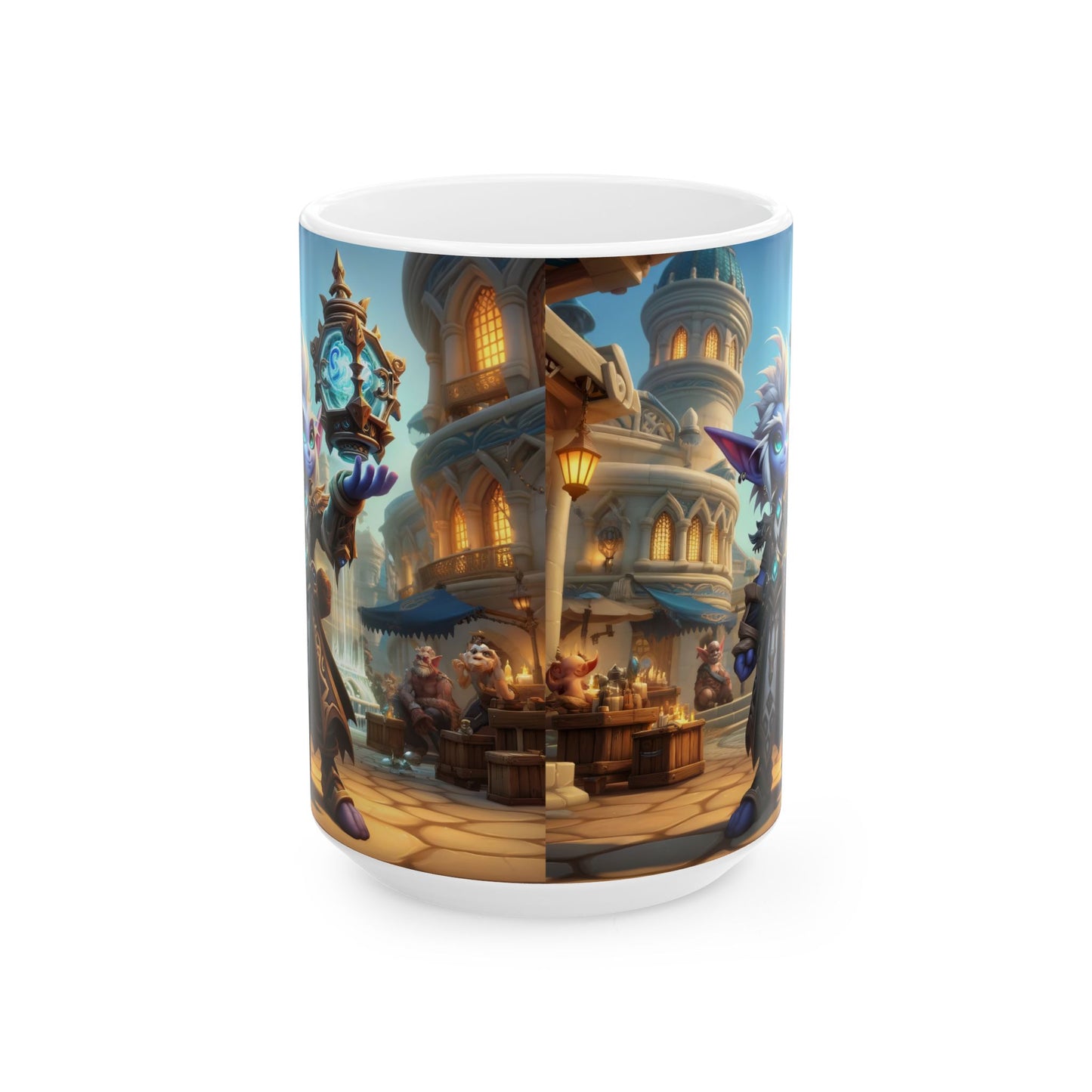 Tazza | Ceramica | Bianca | Gnomo Cronomantico | Mago del Tempo
