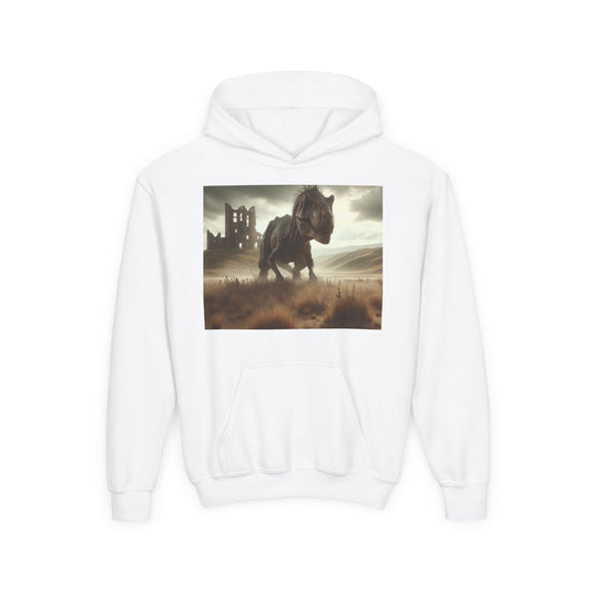 Sweatshirt | Youth | Hooded | Heavy Blend | Prehistoric Fantasy | T-Rex Hunt