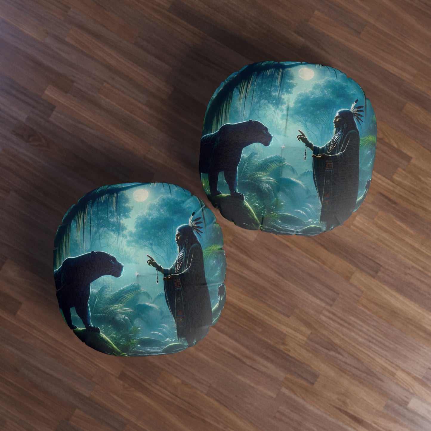 تکیہ | فرش کا تکیہ | ٹفٹڈ | گول | جادوئی حقیقت پسندی | جنگل میں ملاقات