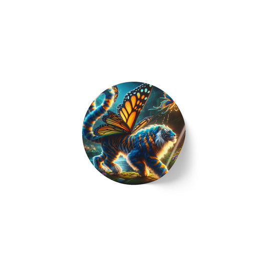 Stickerlabelrol | Rond | Magisch Realisme | Vlinder Tijger