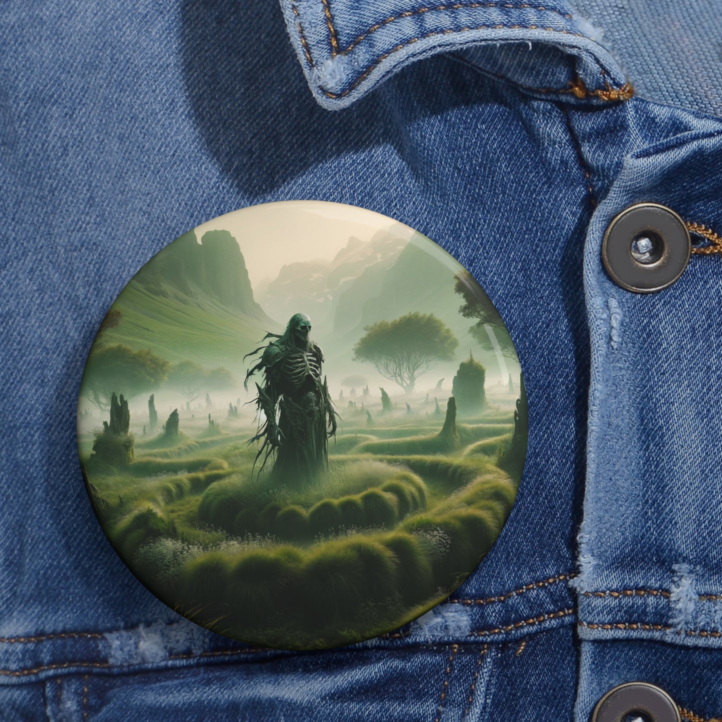 Przypinka | Przypinka agrafka | Z zapięciem na szpilkę | Fantasy zaświatów | Żniwiarz mgły