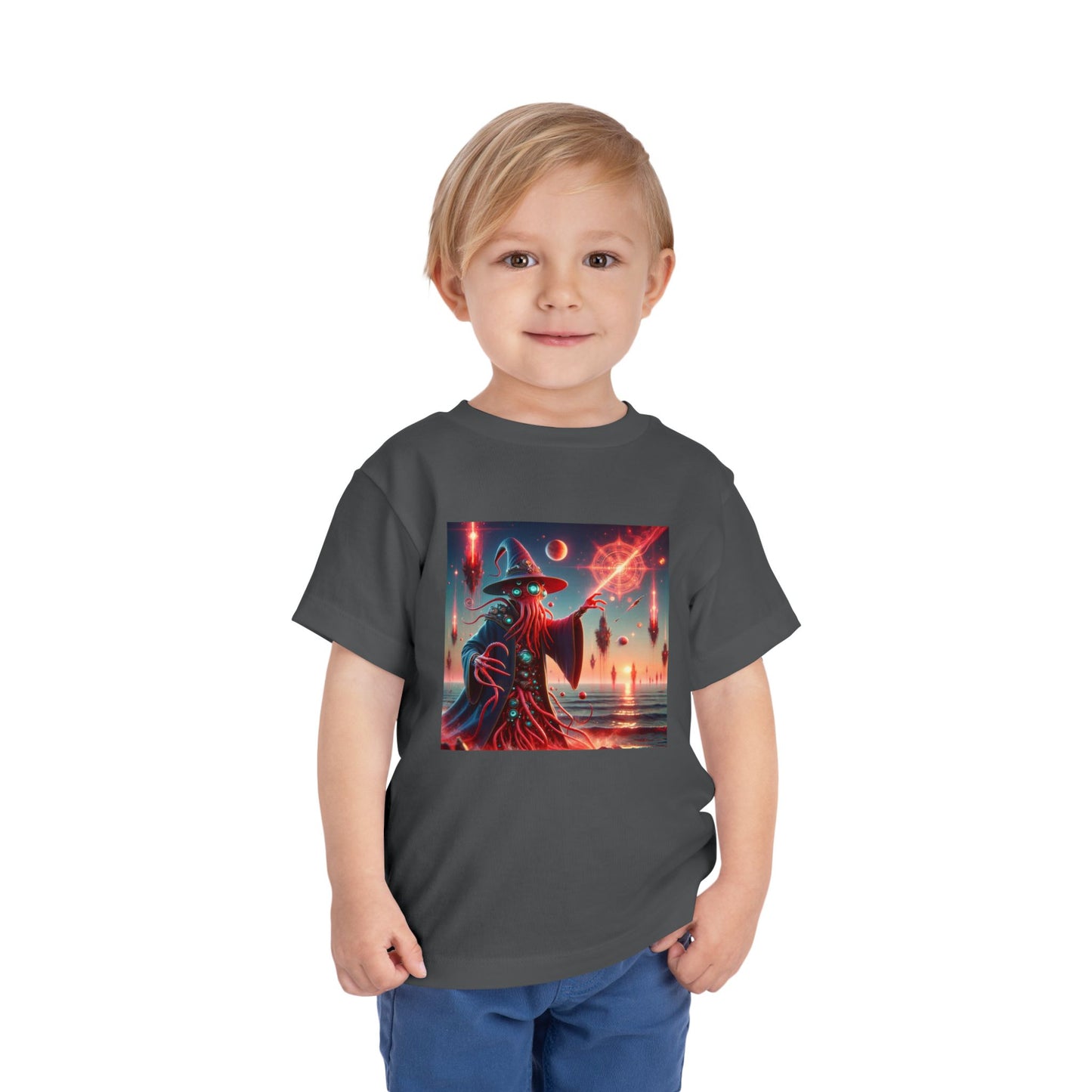 Camiseta | Camiseta para niños pequeños | Manga corta | Horror Cósmico | Mago Lovecraftiano