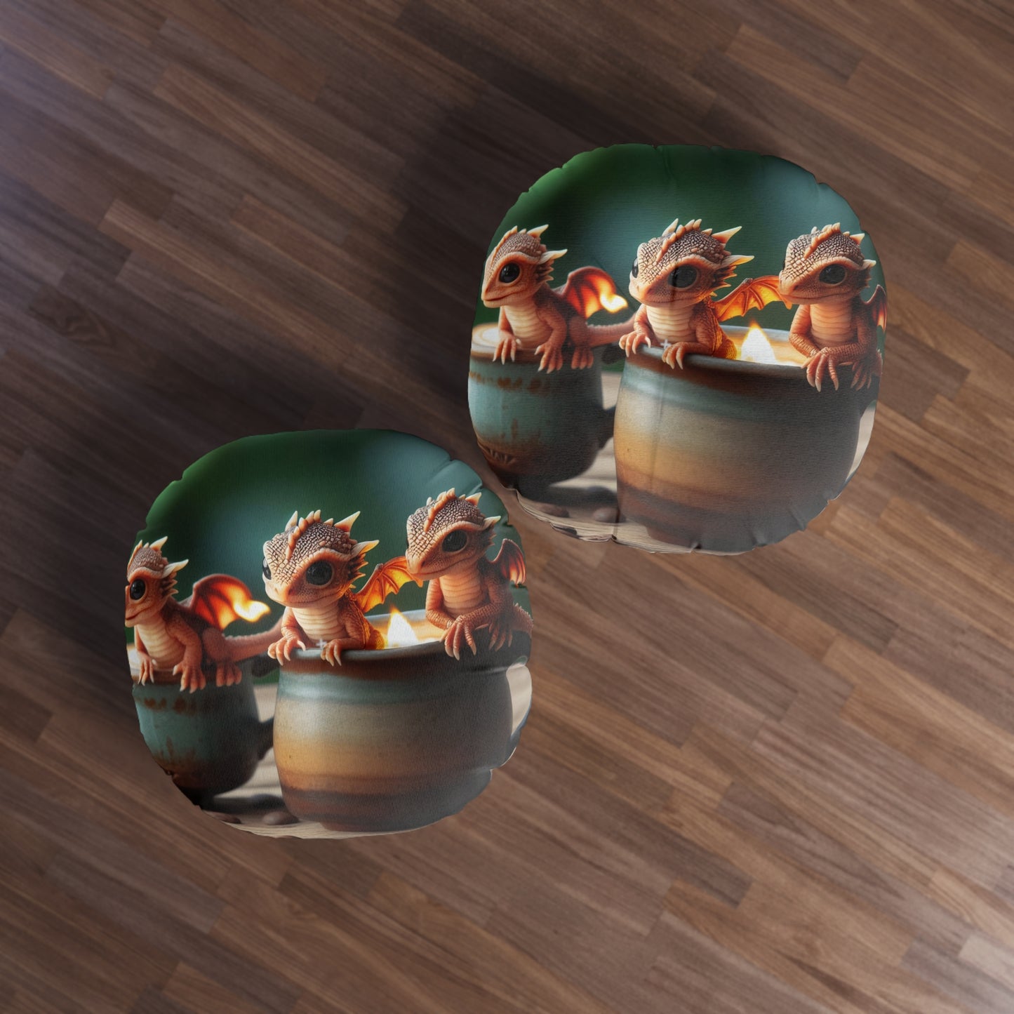 หมอน | หมอนอิงพื้น | มีปุ่ม | ทรงกลม | ศิลปะแฟนตาซีน่ารัก | ลูกมังกร