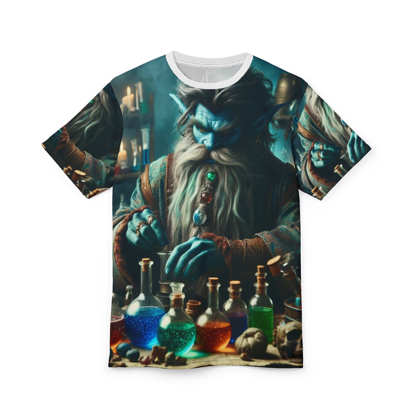 Camiseta | Estampa Total | Camiseta Unissex | Alquimia Mística | Djinn | Poções