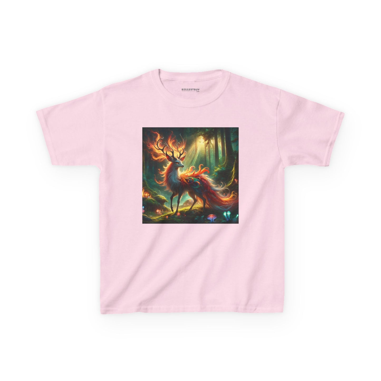 T-Shirt | Koszulka dziecięca | Ciężka bawełna | Mistyczna fantazja | Ognisty jeleń