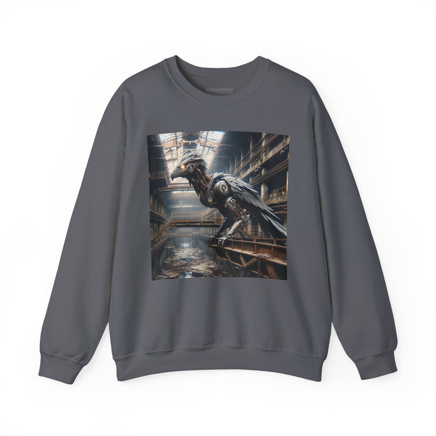 Felpa | Unisex | Girocollo | Misto pesante | Steampunk Post-Apocalittico | Corvo Meccanico
