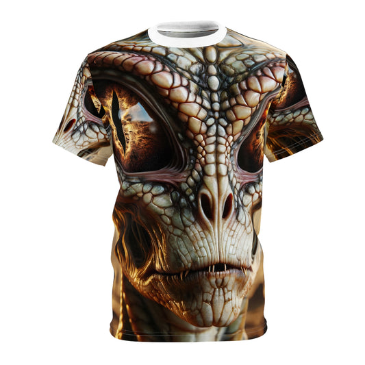 T-shirt | Stampa all-over | T-shirt unisex | Alieno Rettiloide | Fantascienza | Extraterrestre