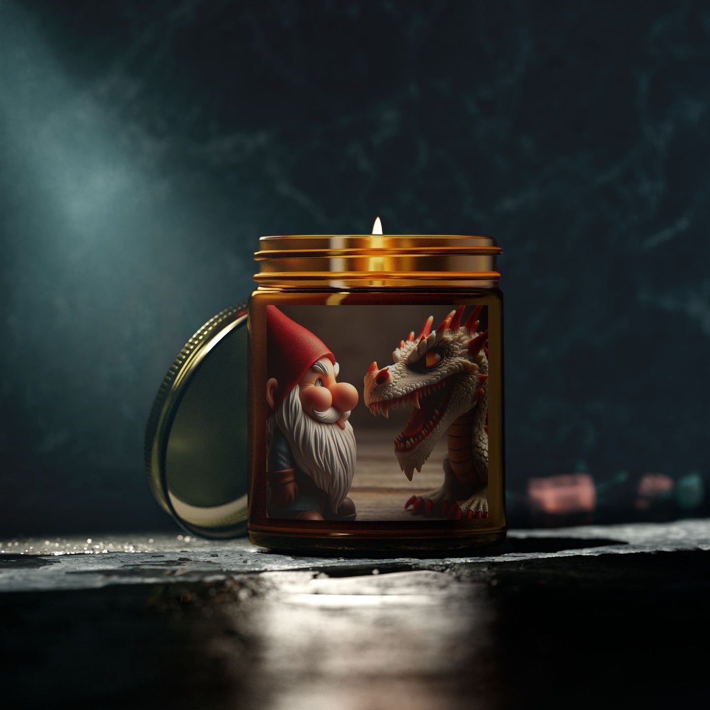 Vela perfumada | Fantasía Mitológica | Gnomo y Dragón
