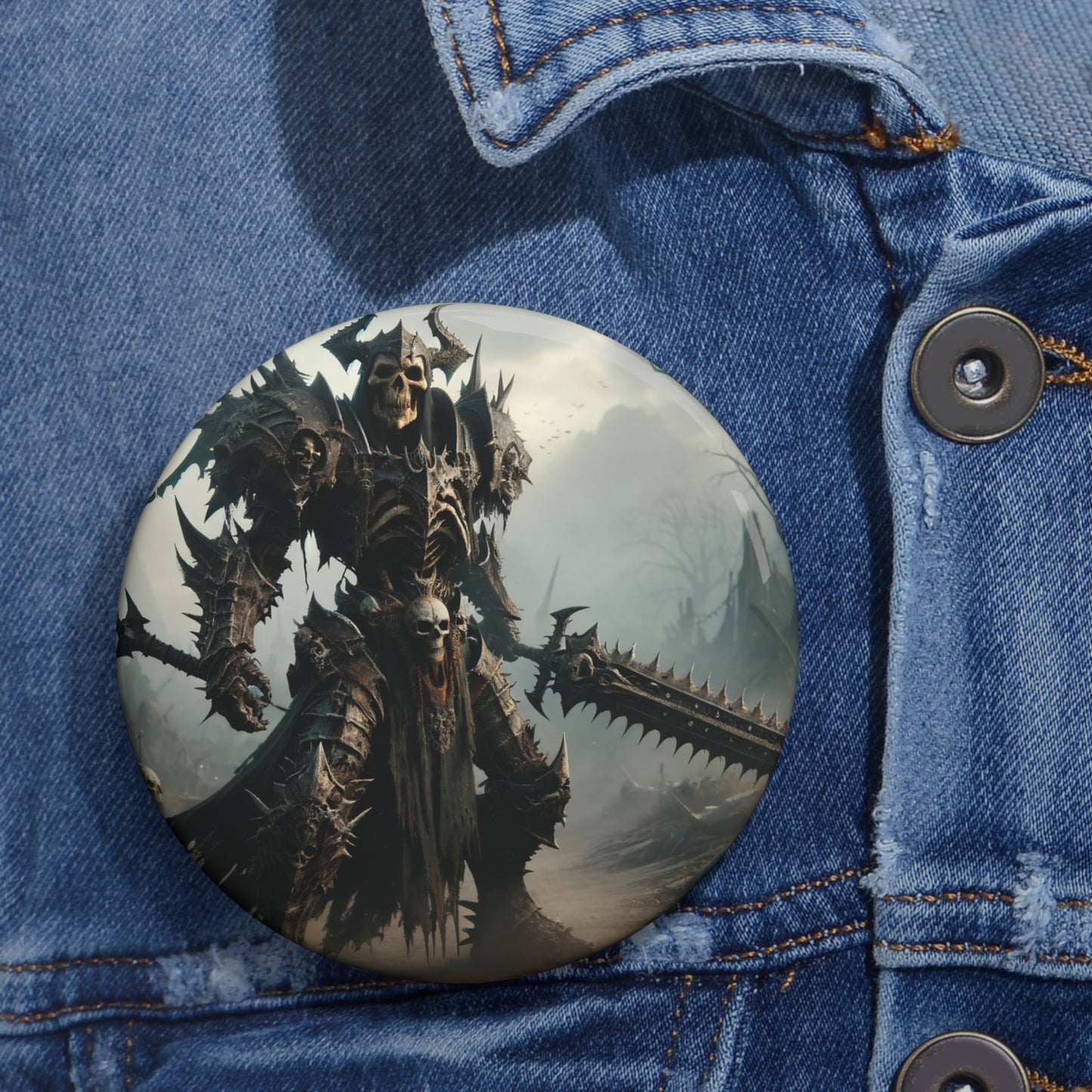 زر | زر بدبوس | بدبوس خلفي | فانتازيا مظلمة | فارس الموت | محارب