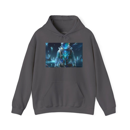 Kapuzenpullover | Unisex | Kapuzen-Sweatshirt | Schwere Mischung | Weltraum-Biolumineszenz | Astronaut