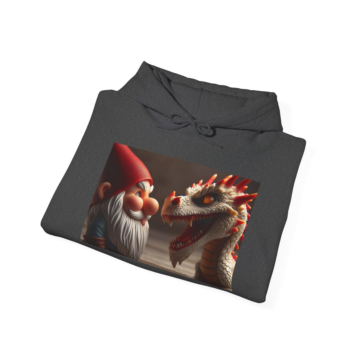 Bluza z kapturem | Unisex | Bluza dresowa z kapturem | Gruba mieszanka | Fantasy folklorystyczne | Gnom i Smok