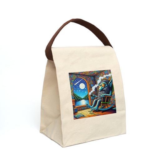 Lunchtasche | Canvas | Mit Gurt | Psychedelische Kunst | Traumreise | Wolf