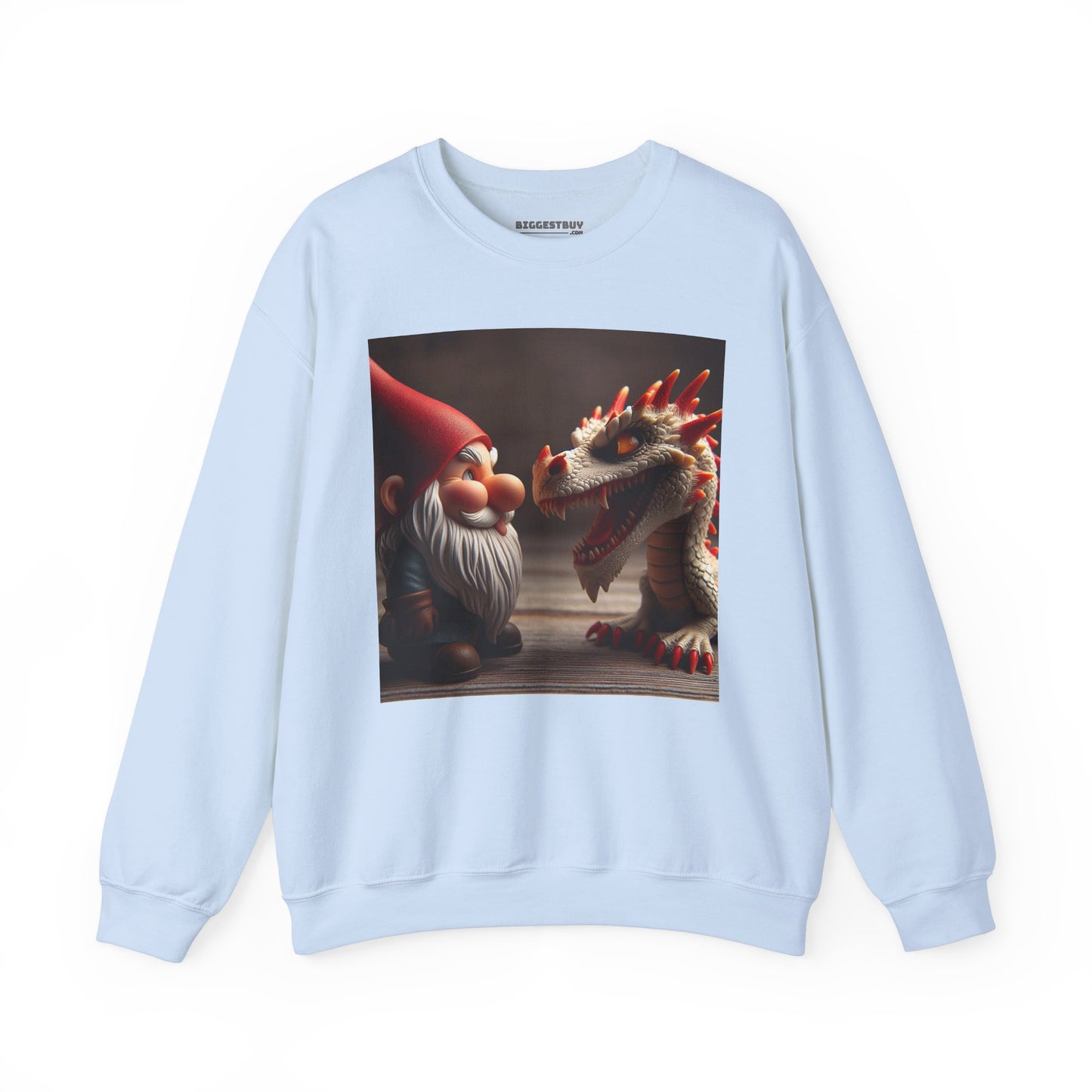 Bluza dresowa | Unisex | Okrągły dekolt | Gruba mieszanka | Fantasy folklorystyczne | Gnom i Smok