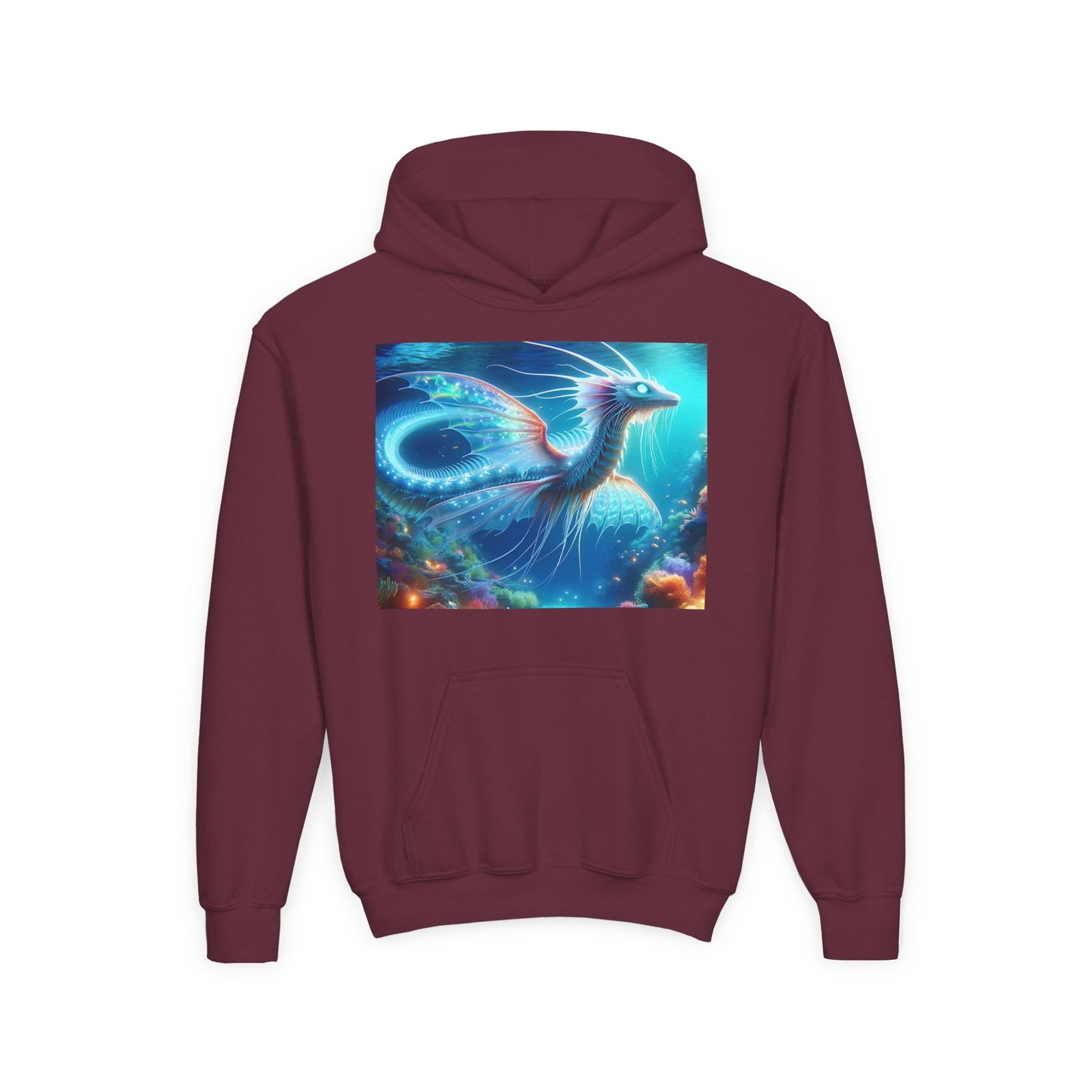 Bluza dresowa | Młodzieżowa | Z kapturem | Gruba mieszanka | Mitologia morska | Ryujin | Smok wodny