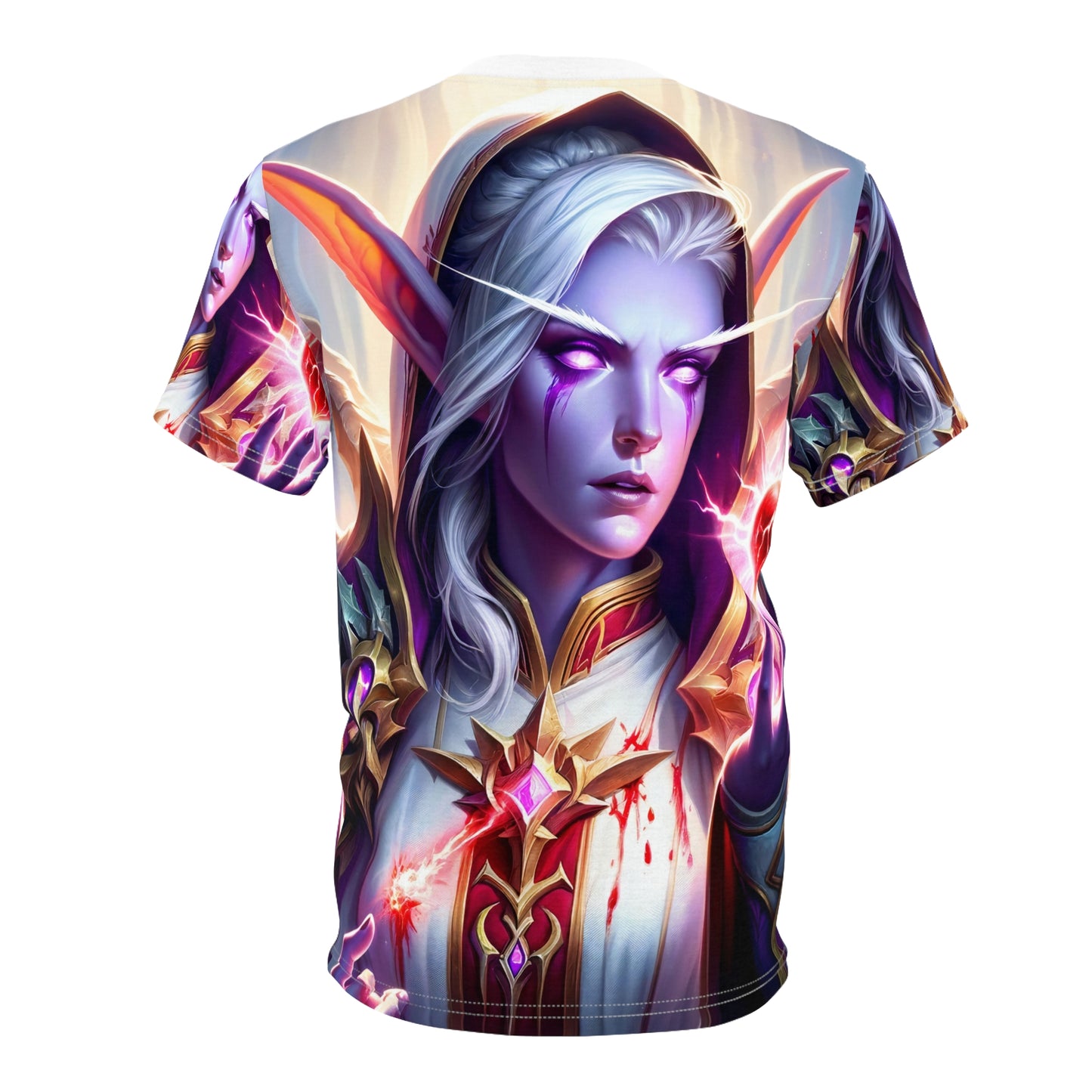 Tシャツ | 全面プリント | ユニセックスTシャツ | ファンタジー | エルフ魔法使い | 紫の心