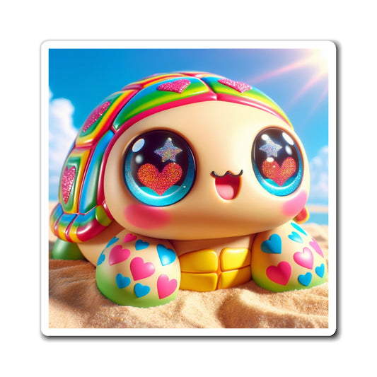 Aimant | Vinyle | Kawaii Fantaisie | Tortue Arc-en-ciel