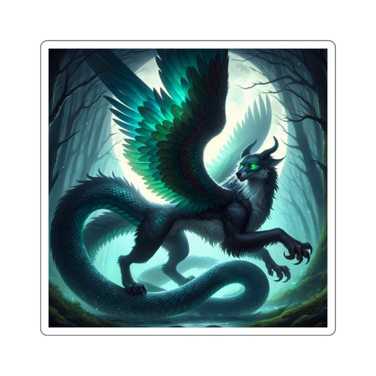 سٹیکر | مربع | اساطیری فینٹسی | ڈریگن | ریشمی پر