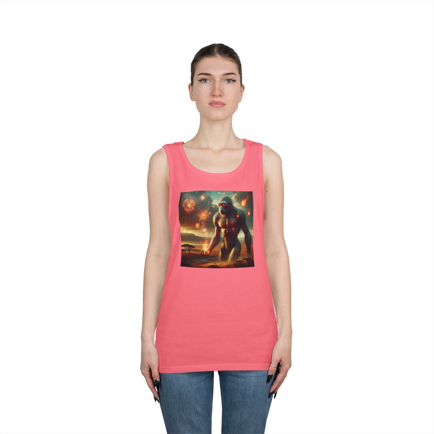 Tank Top | Unisex | Katun Tebal | Mitos Titan Api | Dewa Primordial