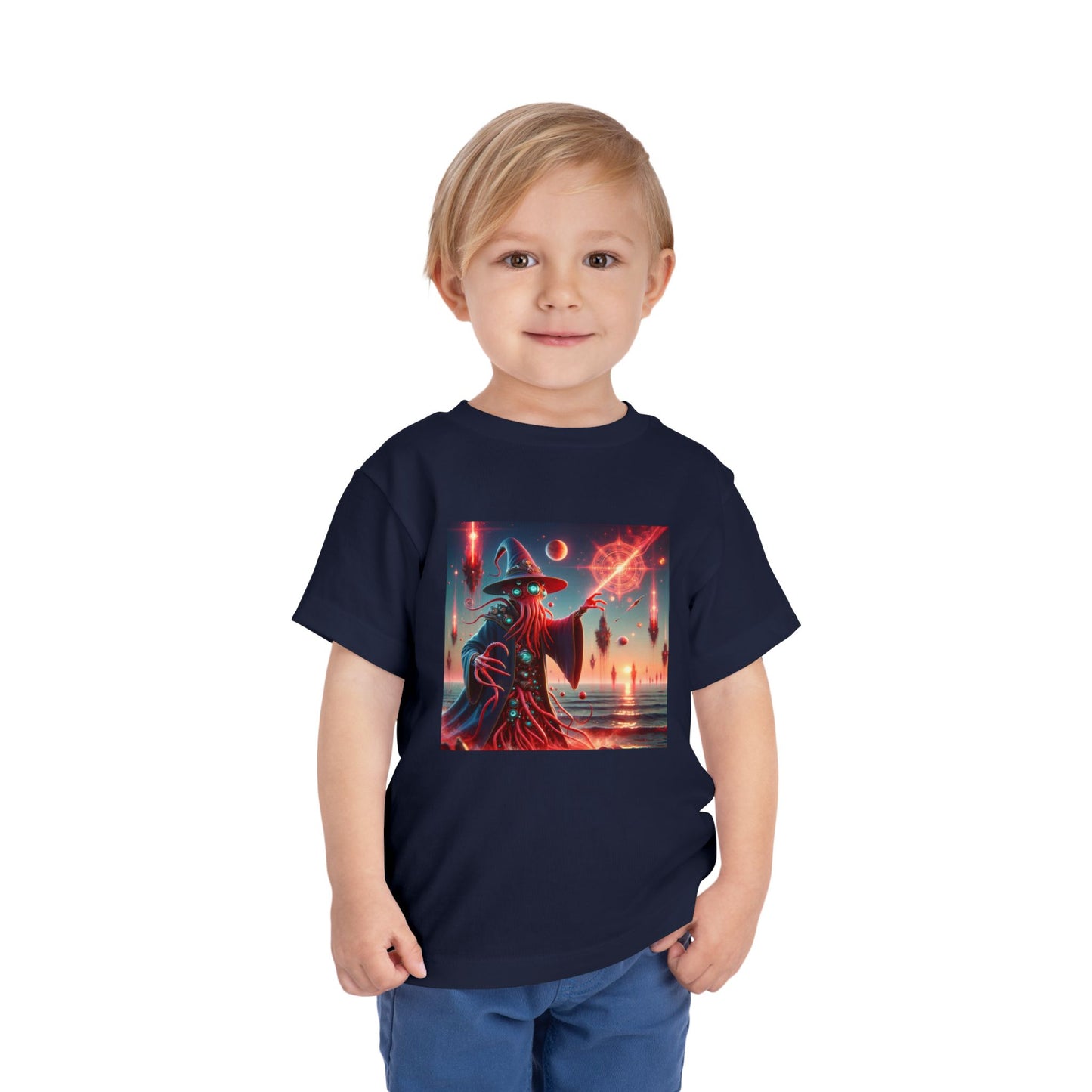 Camiseta | Camiseta para niños pequeños | Manga corta | Horror Cósmico | Mago Lovecraftiano