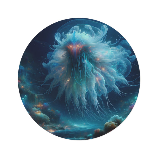 Vloerkleed | Rond | Kosmische Horror | Abyssale Medusa