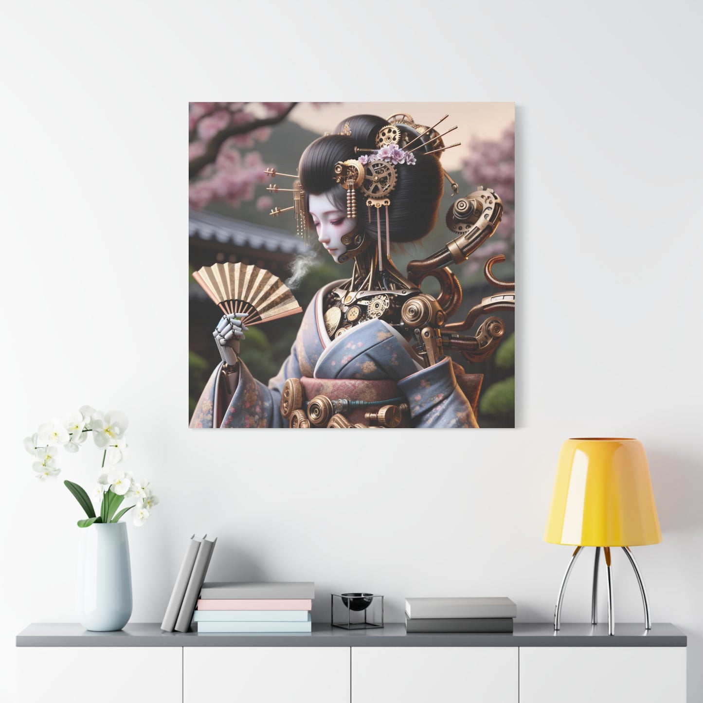 Canvas | Mat | Steampunk | Cyberpunk | Geisha Robot