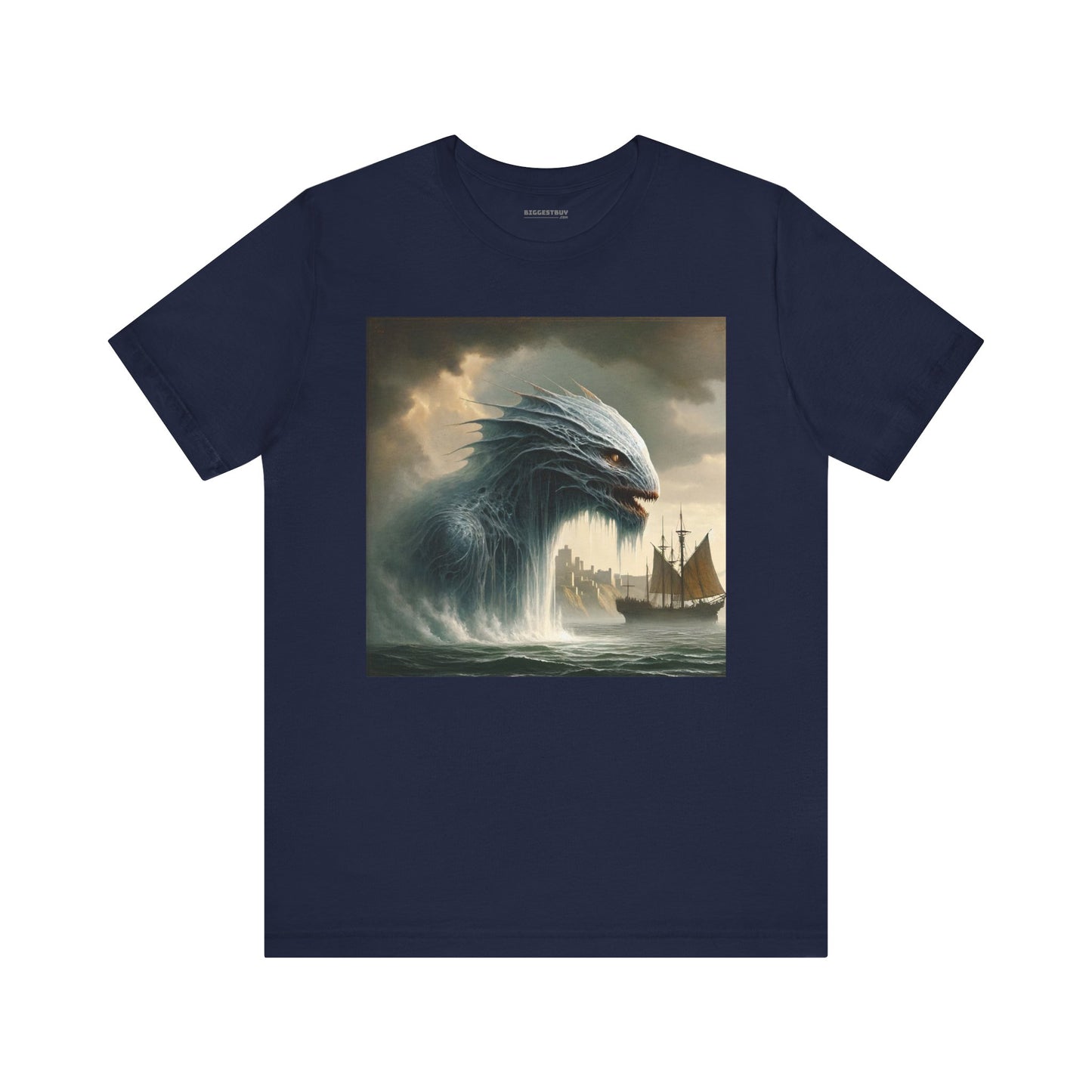 T-shirt | Unisex | Maglietta in jersey | Manica corta | Mitologia Nordica | Jörmungandr | Serpente Marino