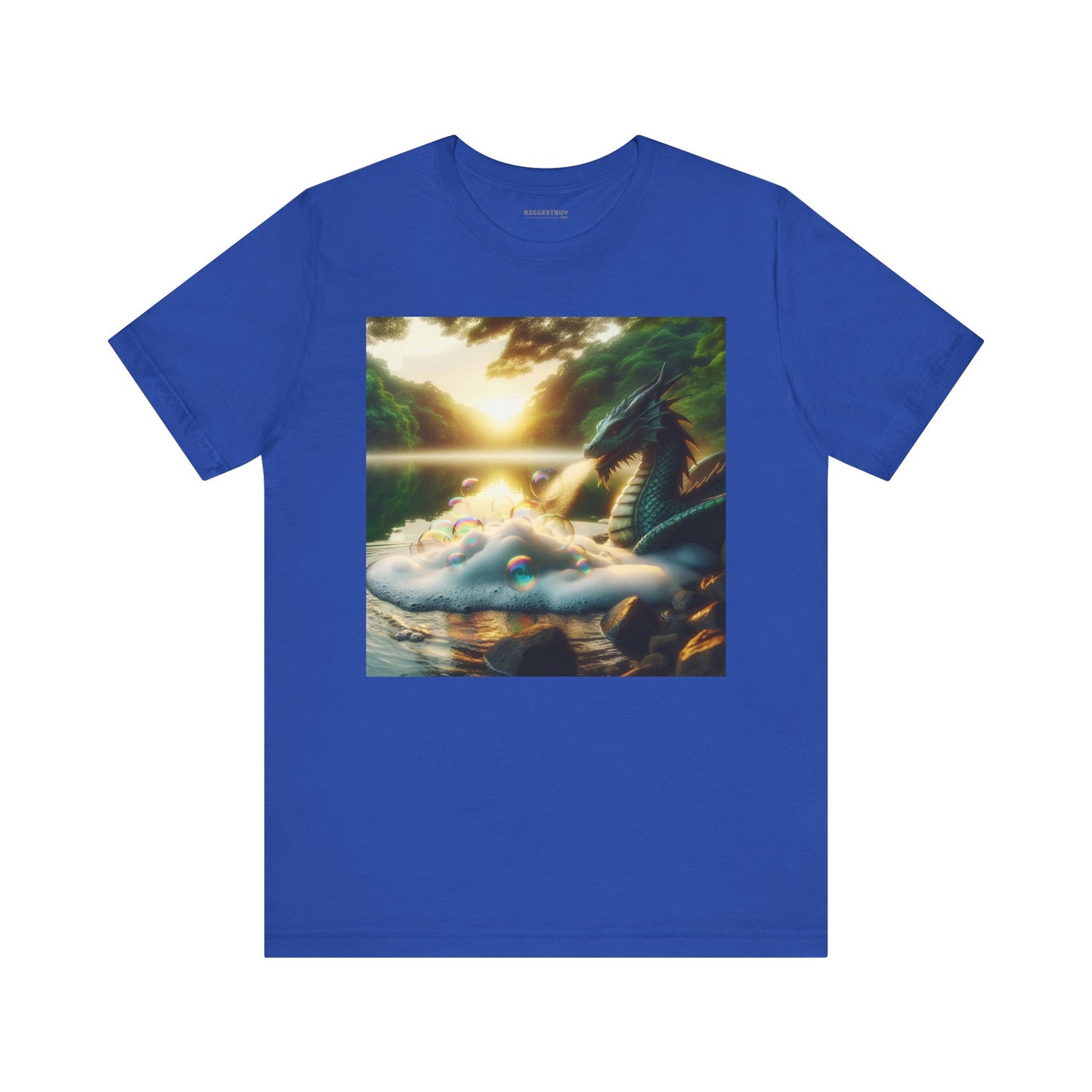 เสื้อยืด | ยูนิเซ็กส์ | เสื้อยืดเจอร์ซีย์ | แขนสั้น | แฟนตาซีมังกร | มังกรริมทะเลสาบ