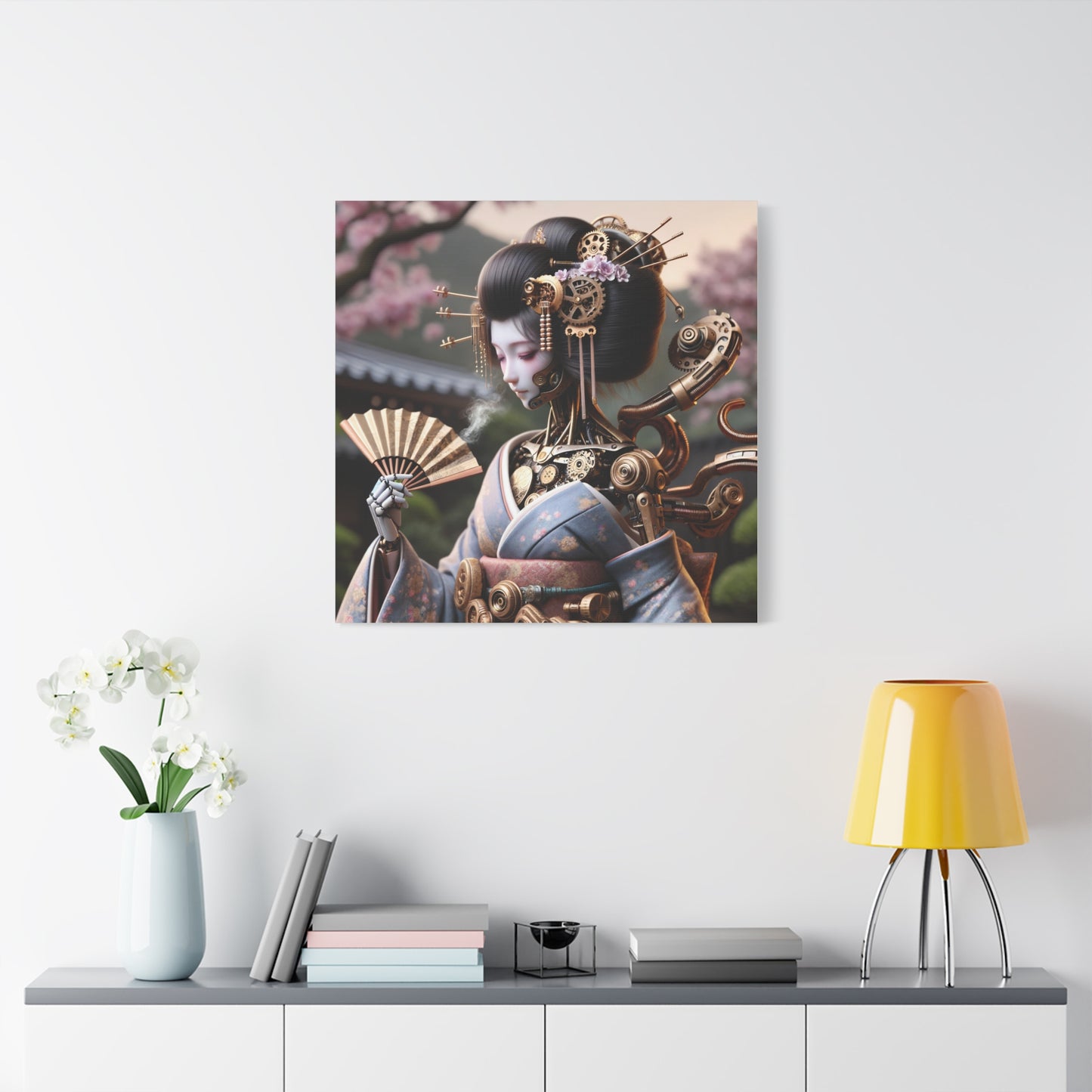 Canvas | Mat | Steampunk | Cyberpunk | Geisha Robot