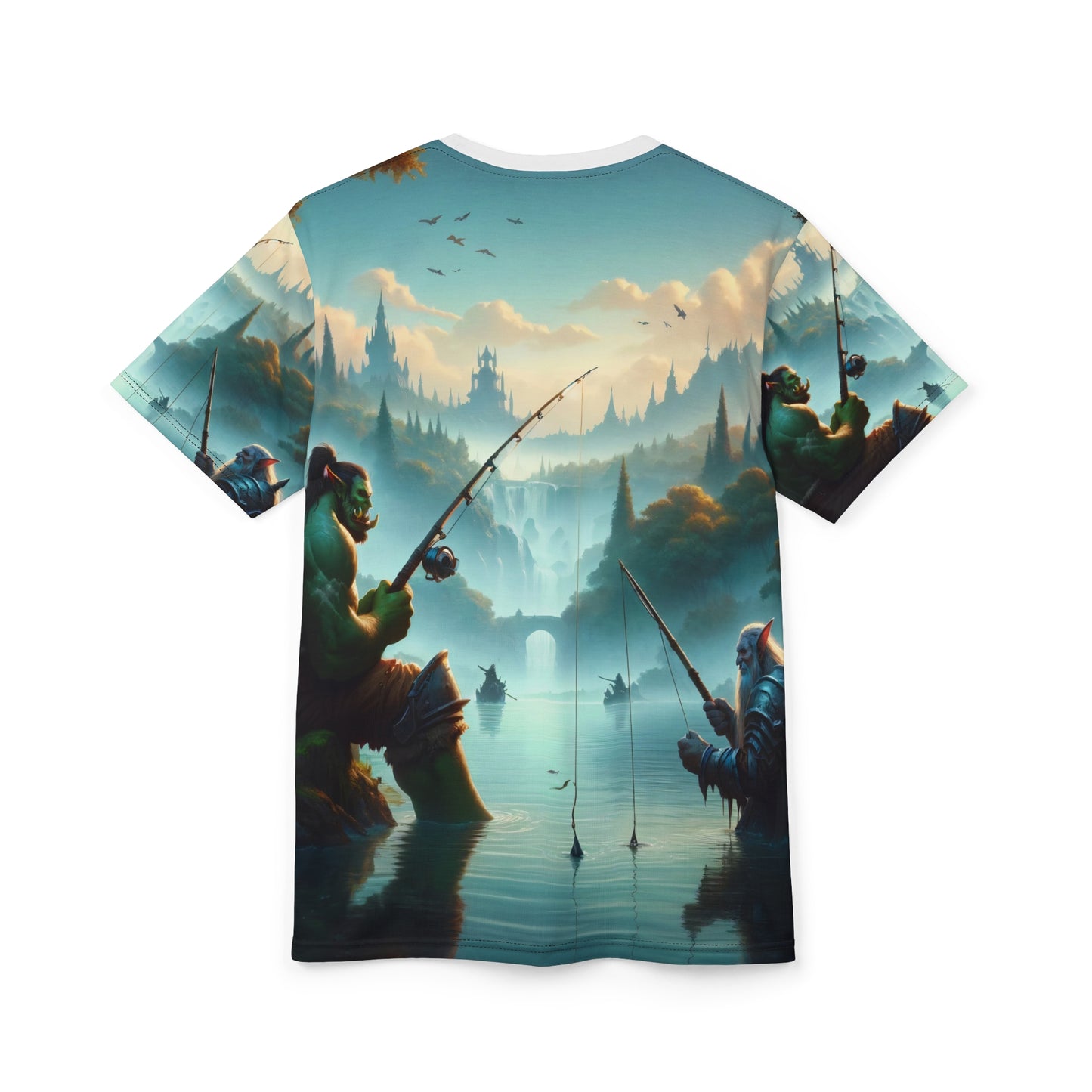 T-Shirt | Nadruk na całej powierzchni | T-shirt unisex | Fantasy międzyrasowe | Orc i krasnolud