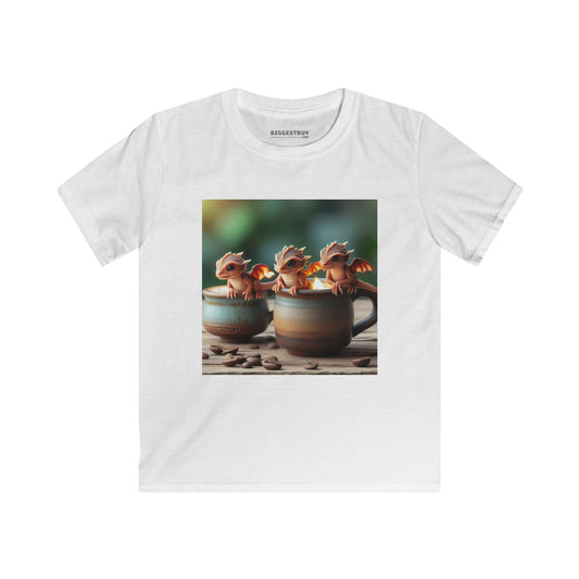 T-skjorte | Barne-T-skjorte | Softstyle | Søt Fantasy Kunst | Baby Drage