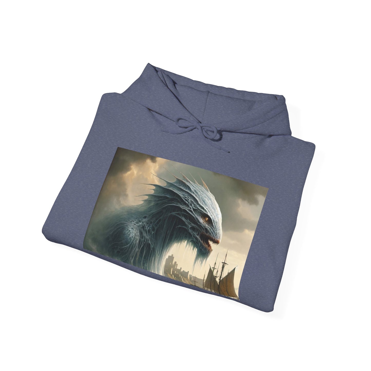 Felpa con cappuccio | Unisex | Felpa con cappuccio | Misto pesante | Mitologia Nordica | Jörmungandr | Serpente Marino