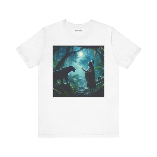 T-Shirt | Unisex | Koszulka dżersejowa | Krótki rękaw | Mistyczny szamanizm | Spotkanie dzikości